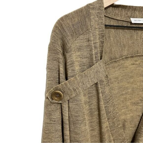See by Chloe Wool Alpaca Brown Relaxed Fit Cardigan Size 4 - Picture 4 of 12